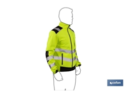 Casaco COFAN Softshell de Alta Visibilidade Talhas Desde a S Até a XXXL Amarelo e Preto