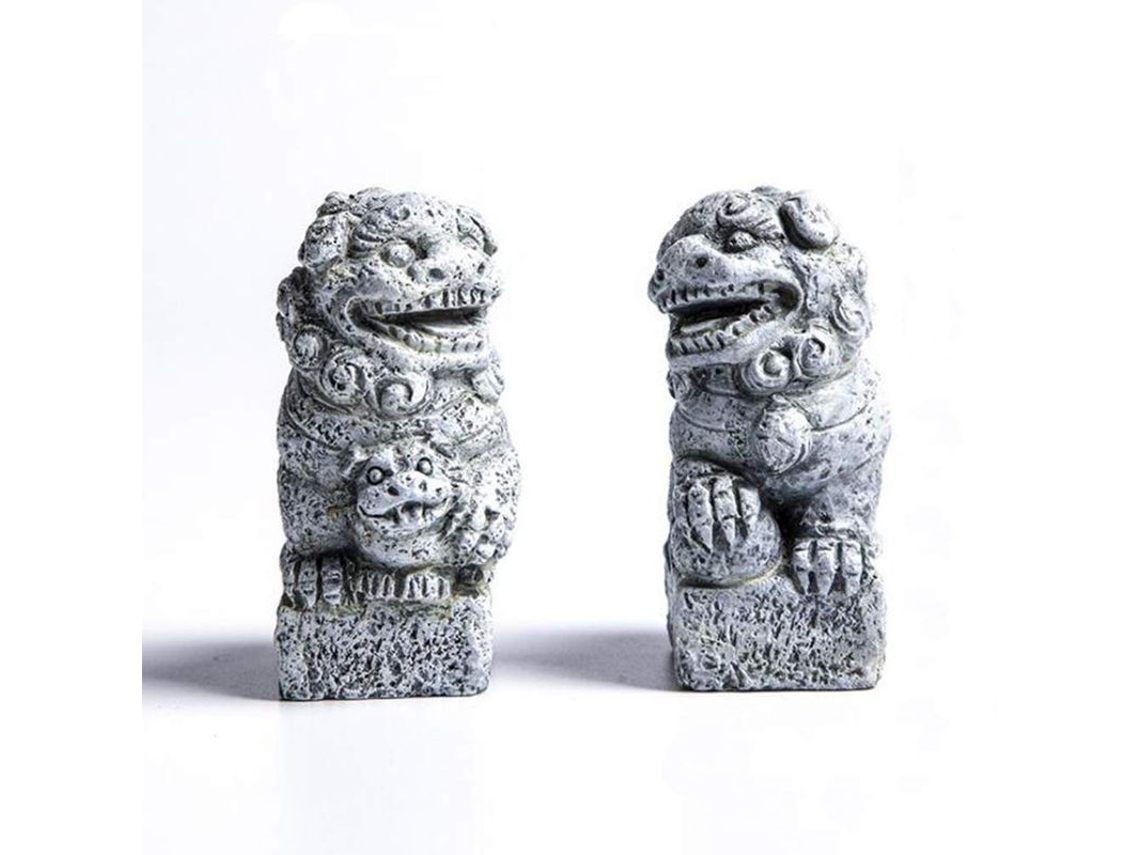Decoração de Aquário Mini Estátua de Feng Shui Cão em Resina Pequena S/MARCA