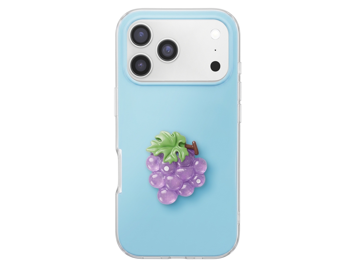 Capa Para Iphone 17 Pro Max Com Motivo Uva Em Relevo 3d E Borda Elevada
