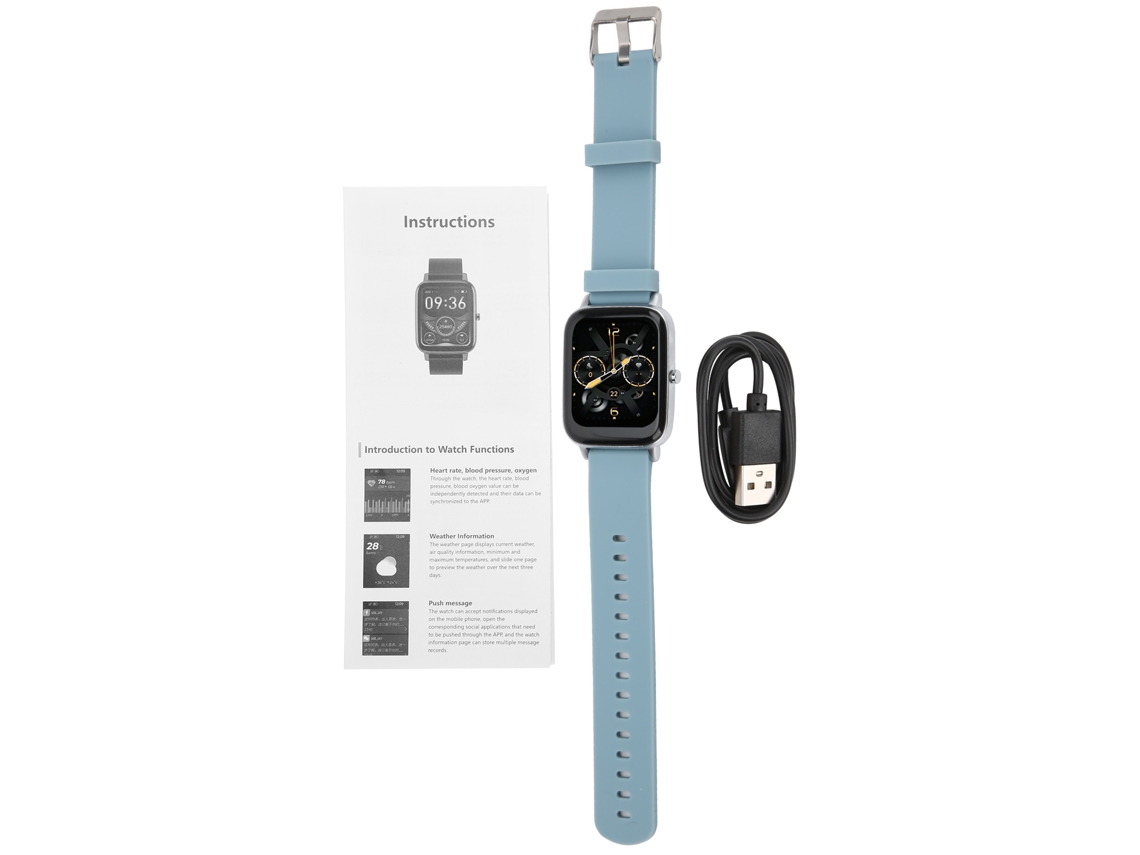 Pulseira Inteligente Business IP67 com monitor de sono e fitness azul S/MARCA
