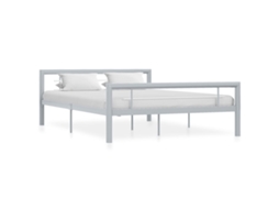 Vidaxl Estrutura De Cama 120x200 Cm Metal Cinzento E Branco