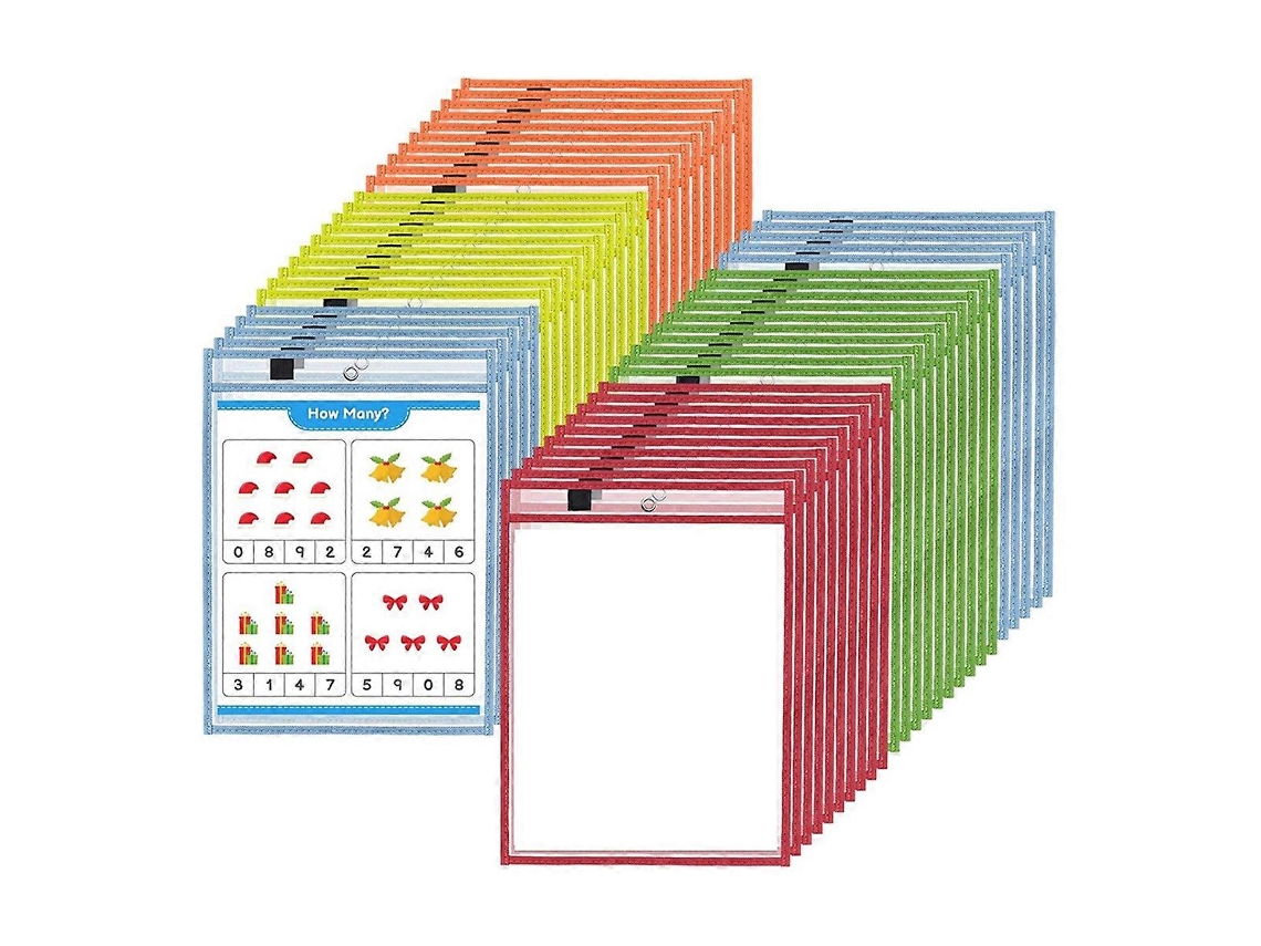Pacote Com 50 Capas Reutilizáveis ​​de Quadro Branco Para Material Escolar. Olysi Shop