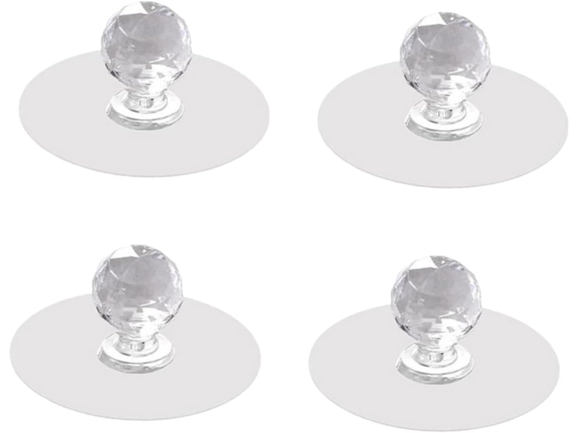 Conjunto De 4 Puxadores Acrílico Para Portas, Sem Necessidade De Furos, Para Armários, Móveis, Gavetas E Outros Itens
