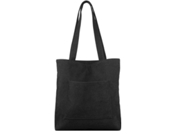 Bolsa de Veludo Cotelê AQUAFORGE, Zíper, Ombro, Grande Capacidade, Bolso Interno