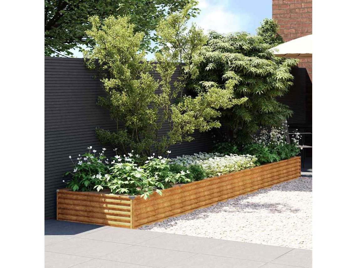 Vidaxl Canteiro Elevado De Jardim 482x100x36 Cm Aço Corten