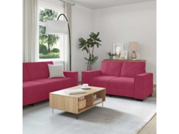 Vidaxl Conjunto De Sofá De 2 Peças Com Almofadas Em Veludo Vermelho Vinho