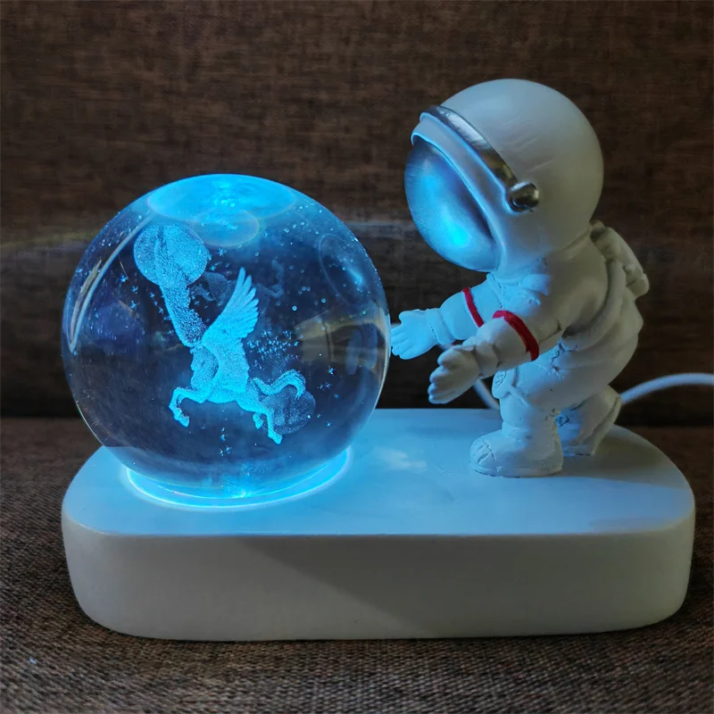 Bola de Cristal Criativa, Luz Noturna Led, Interface Usb, Presente Infantil, Decoração para Casa MDUG