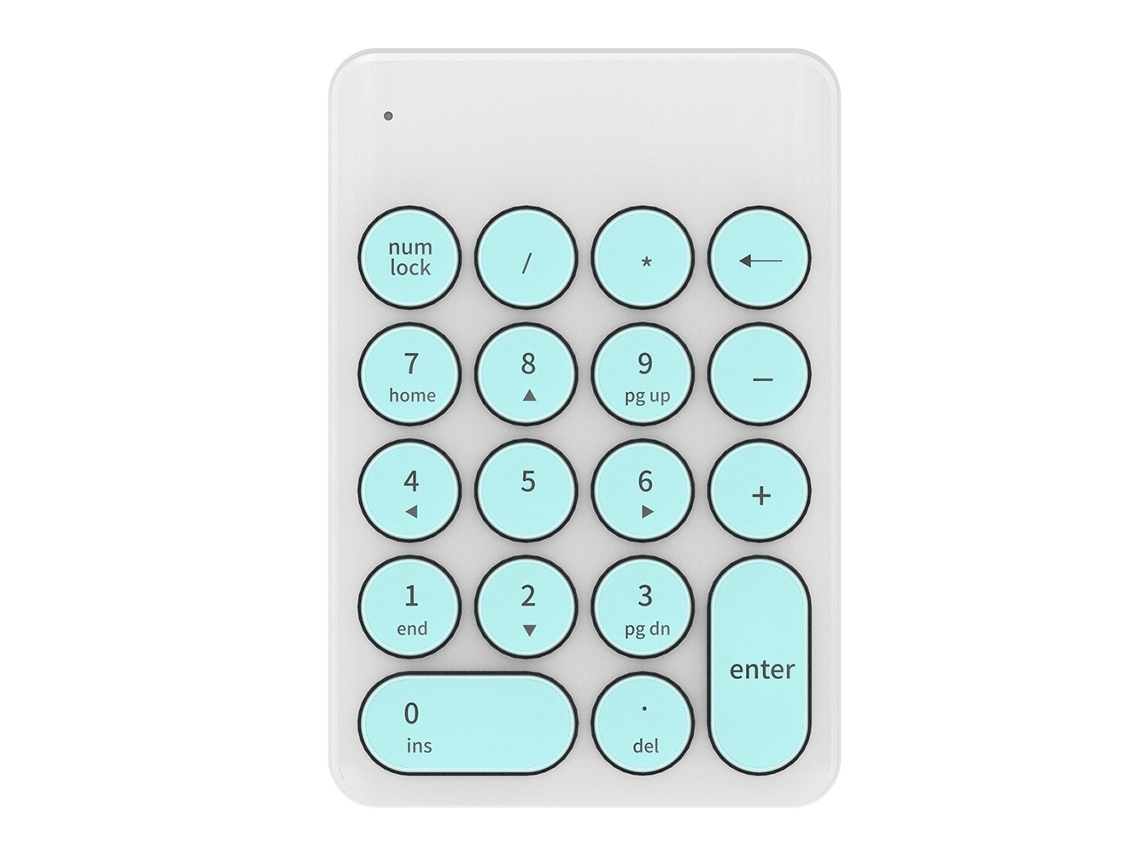 Teclado Sem Fio Para Jogos 2.4ghz Teclado Numérico Mini De 18 Teclas Numpad Verde