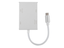 Conversor Adaptador Hub 4 Em 1 Typec Para Hdmi Vga Dvi Usb3.0