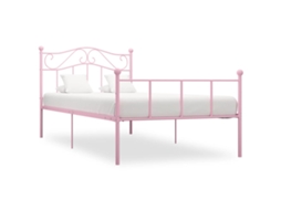 Vidaxl Estrutura De Cama 90x200 Cm Metal Rosa