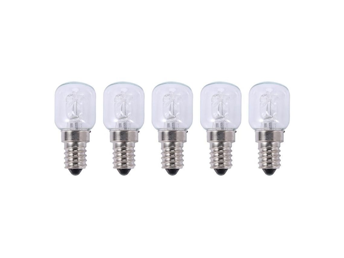 Bombilla Halógena E14, 25W, 220V, 500 graus, 2000h, Transparente, para Forno, 5 unidades