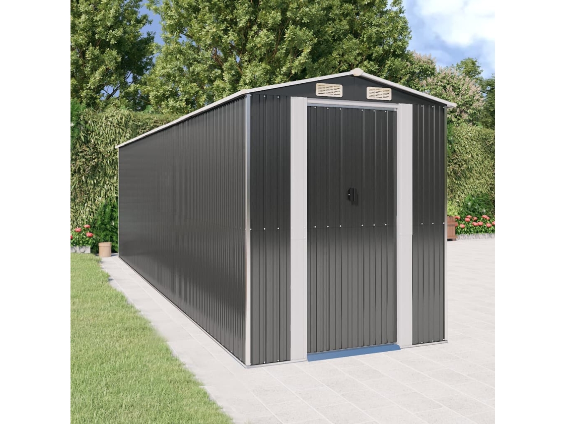Vidaxl Abrigo De Jardim 192x689x223 Cm Aço Galvanizado Antracite