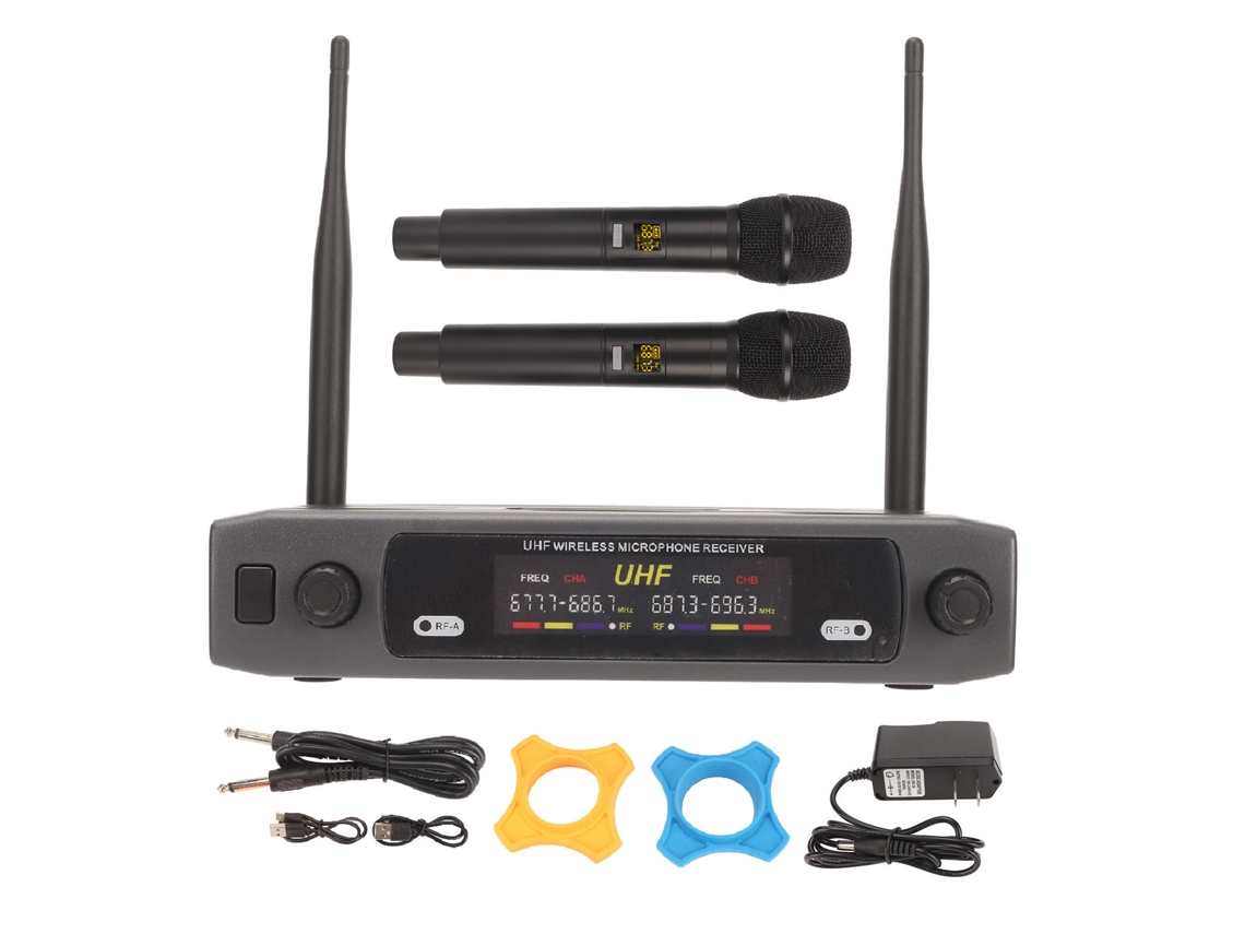 Microfone Sem Fio de Mão EOOCOO UHF para atuações e canto em casa