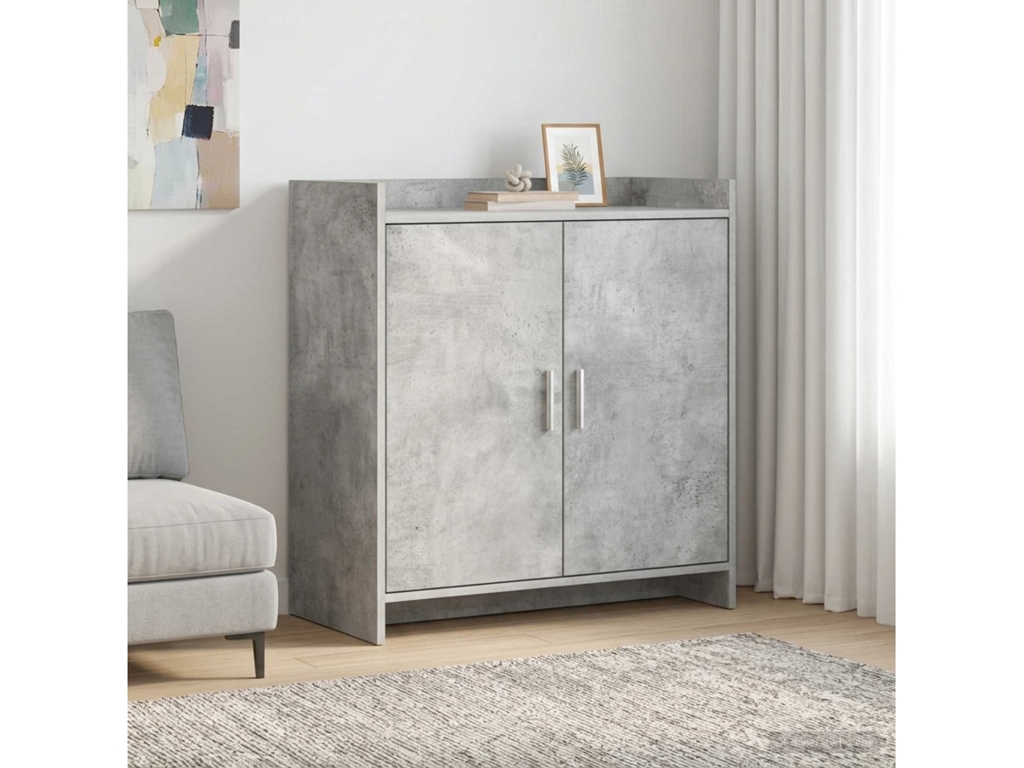 Vidaxl Buffet Cinzento Cimento 72 X 36 X 80 Cm Derivados De Madeira