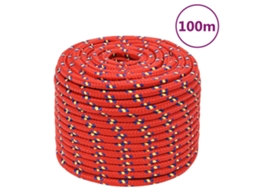 Vidaxl Corda De Barco 14 Mm 100 M Polipropileno Vermelho