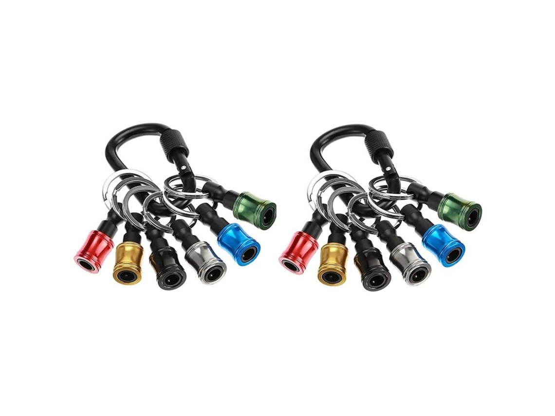 Conjunto De Chaveiro Com Suporte Para Chave Hexagonal 1/4", Haste Extensora Magnética Em Liga Alumínio E Giratório Fenda. -aquaforge