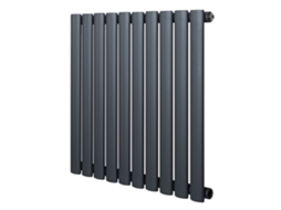 Radiador Oval De Coluna Simples 600x600 Mm - Cinza Antracite | Aço Carbono, 1.5 Mm, 571 W | Design Elegante | Alta