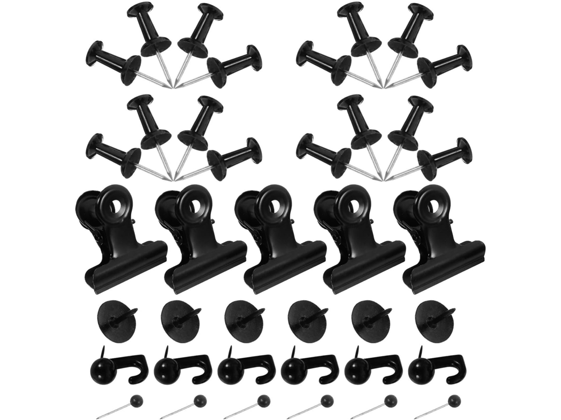 Tachinhas de Metal Preto, Fácil de Armazenar e Durável, para Cortiça Quadros Ideal Acessório Atividades Artísticas e