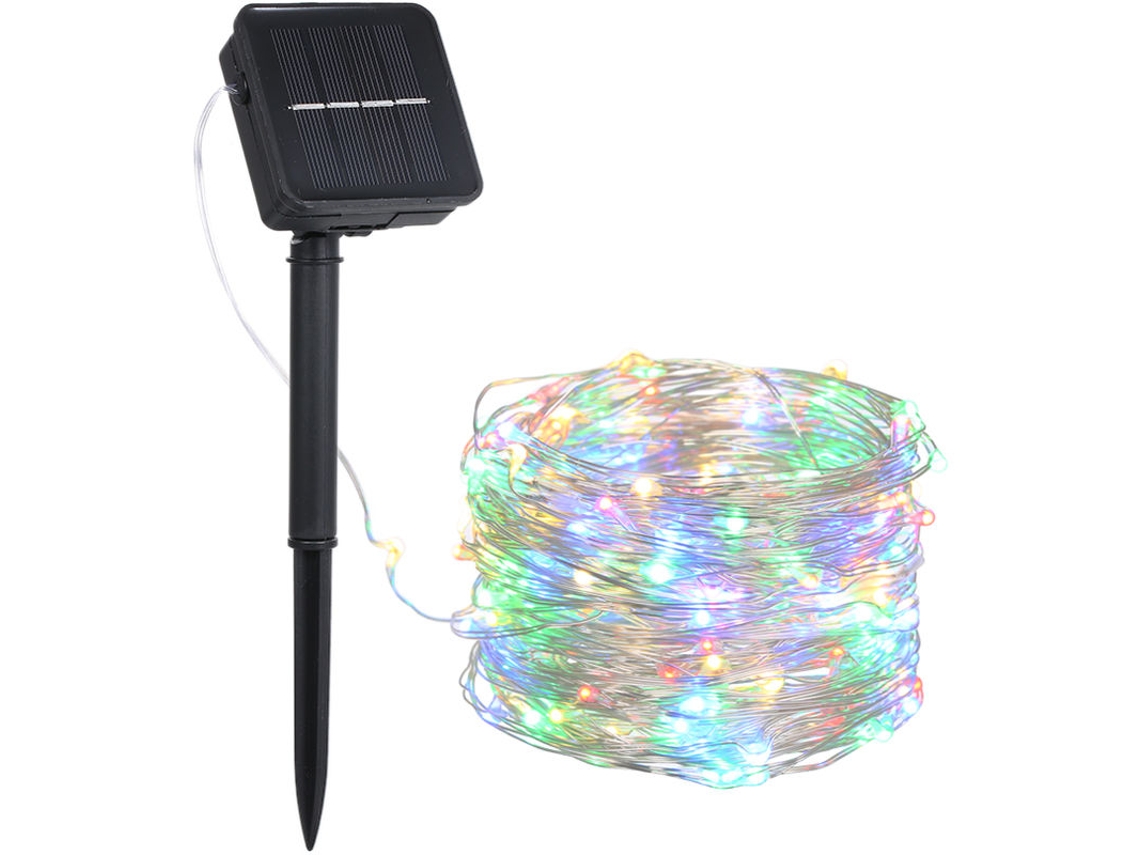 Fita Led Solar 5m 50 Leds 8 Modos Multicolor