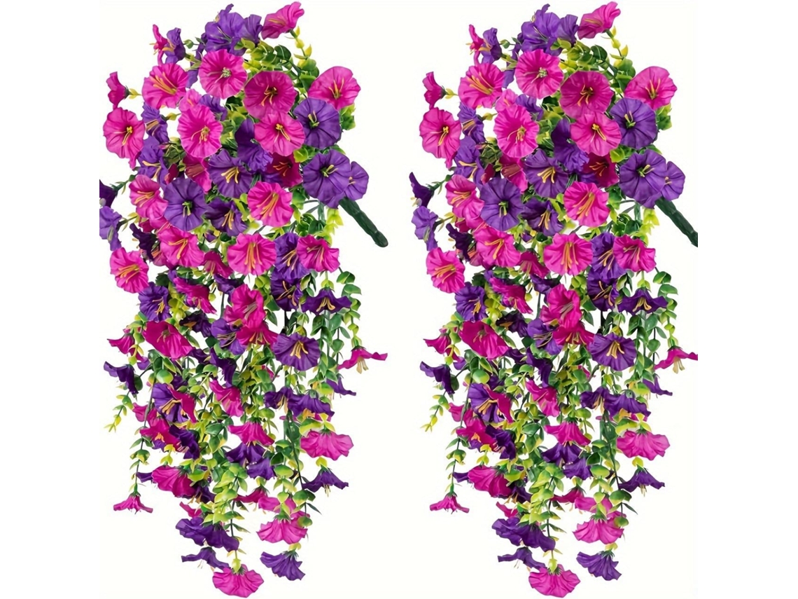 Conjunto de 2 Flores Artificiais Pendentes Resistentes a Uv, Lírios de um dia de 75 Cm, com Aspecto Natural, para Jardim e Interiores AQUAFORGE