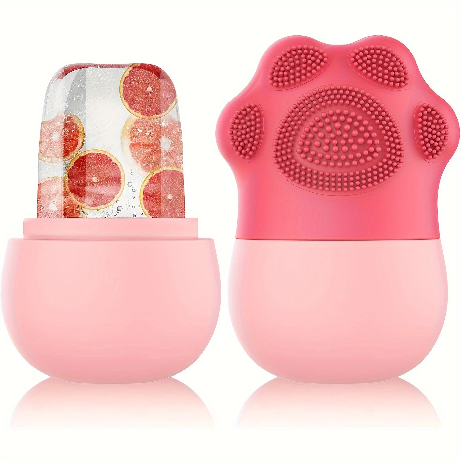 (rosa) Rolo De Gelo, Para Cuidados Com A Pele, Redução Do Inchaço Dos Olhos E Massagem Facial, Feito De Silicone.
