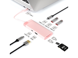 Yizhood USB C Hub Tipo C Splitter Docking Station para Macbook Air M1 Ipad Pro para HDMI compatível rosa