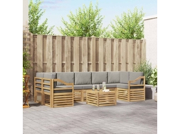 Vidaxl Conjunto De Sofás Para Exterior 8 Pcs Branco E Cinzento-claro