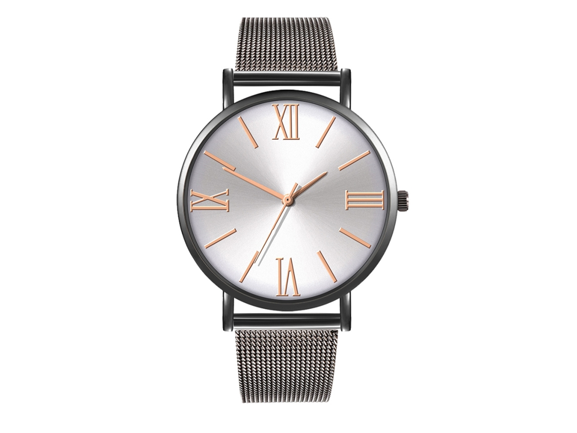 Relógio de Moda para Homem e Mulher Pulseira de Malha Dial Redondo Quartzo Casal