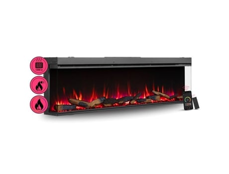 Lareira elétrica embutida Balderia Athena Smart 72, preta