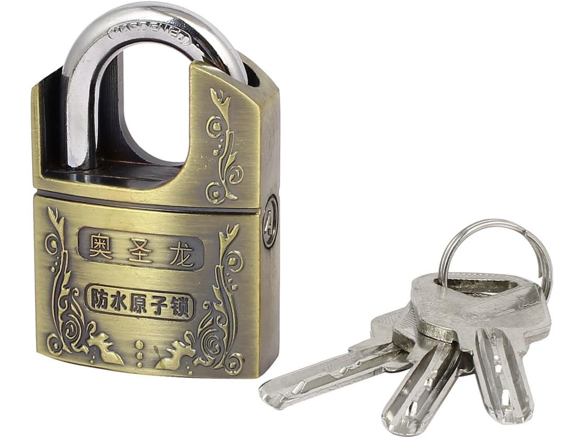 Cadeado de Segurança em Liga Metálica para Porta Armário Móveis, 61x40x18mm, com Chave CHABERLU