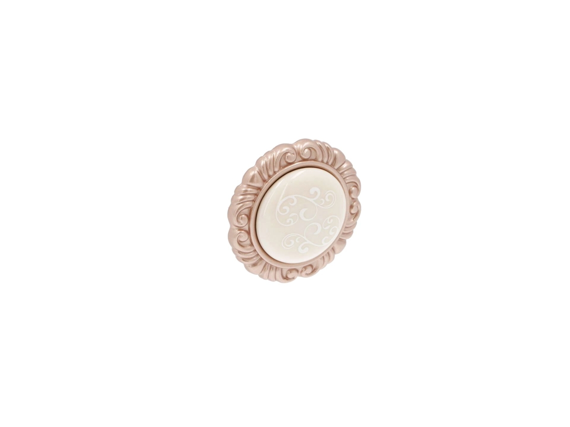 Puxador para Móveis Liga de Zinco / Porcelana. Estilo Classico. Diâmetro 41. Ouro Rosa Fosco HARDWAREXCHANGE