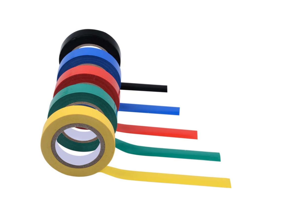 10 Rolos De Fita Isolante Elétrica Pvc Durável Para Uso Industrial E Doméstico, Resistente A Ácidos E Abrasão, Adesivo
