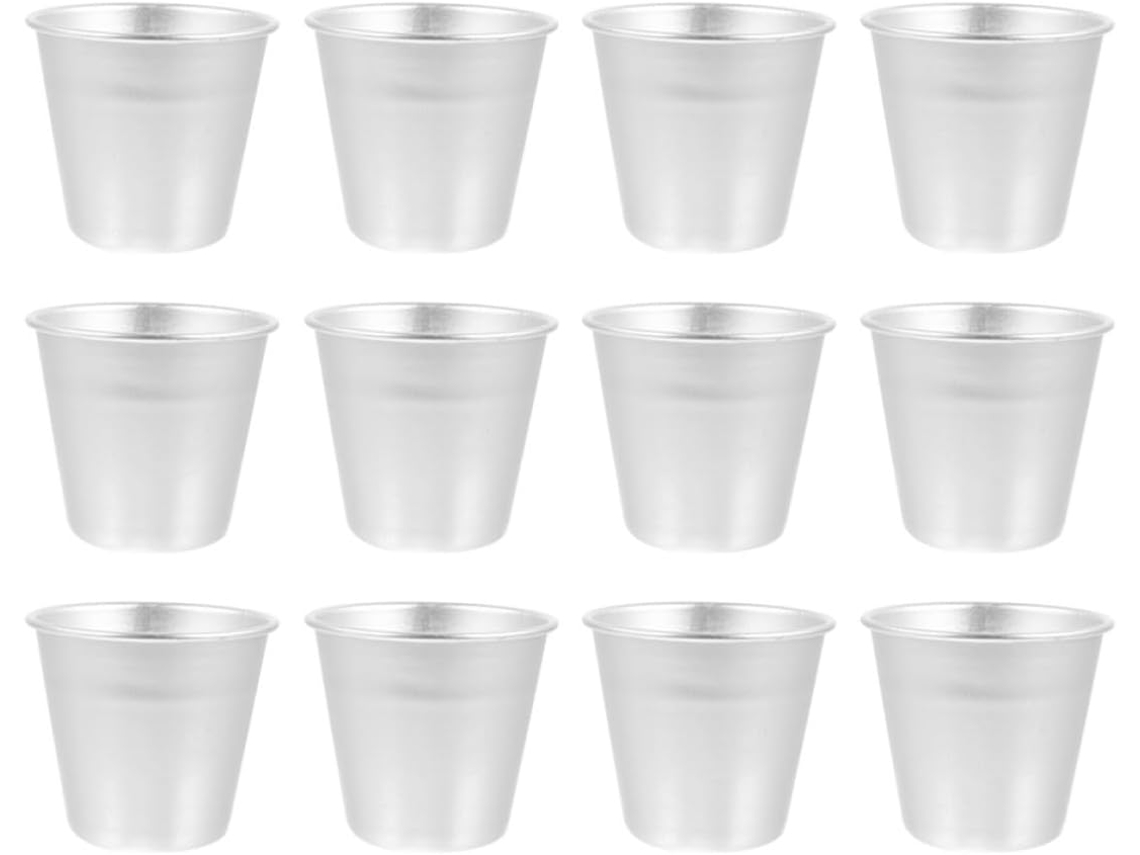 Conjunto De 12 Formas Redondas De Alumínio Para Pudim E Bolo, 7, 5 X 7