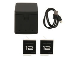 Aetheria carregador de Bateria 3 Canais para Câmera com 2 Baterias Li ion Recarregáveis 1800mah