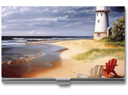 Porta de Visita Mental Sea Lighthouses Sandbeach Slim com Fecho Leve Organizador