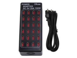 Carregador de Multi portas Usb Carregador Universal para Celulares Apple, Tablets e Power Banks EOOCOO (carregamento Rápido 100w, 24 Portas)