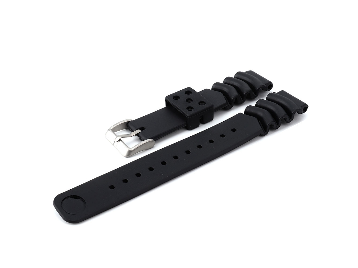 Pulseira de Relógio de Silicone Preta para Submariner À Prova D'água com Fivela de Pino 20mm