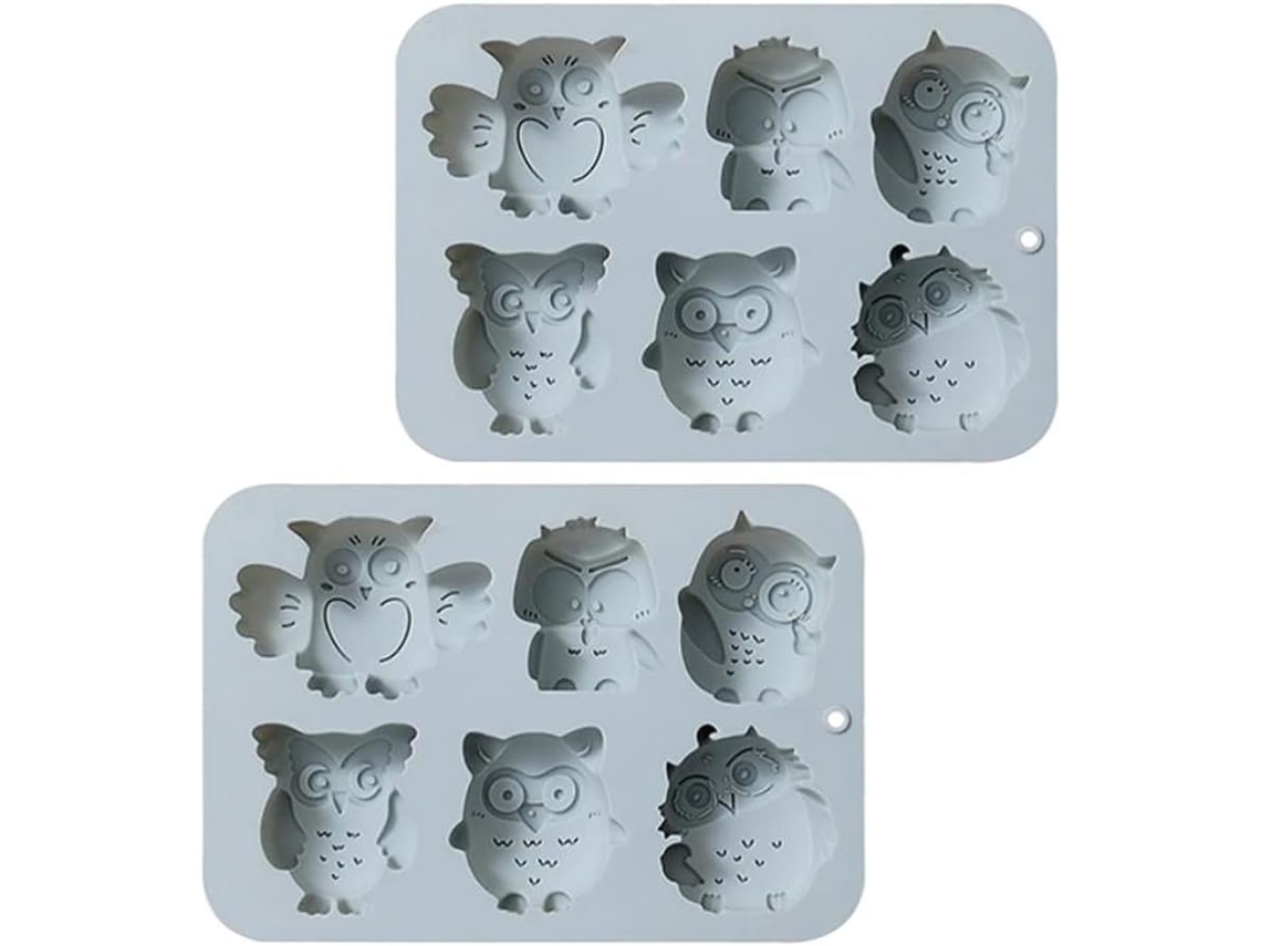 Moldes De Silicone, Resistentes À Deformação E Inquebráveis, Conjunto Com 2 Unidades, Formato De Coruja.