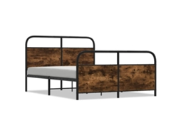 Bed Frame, Bed Frames Vidaxl Marrom Aço (140 X 190 Cm)