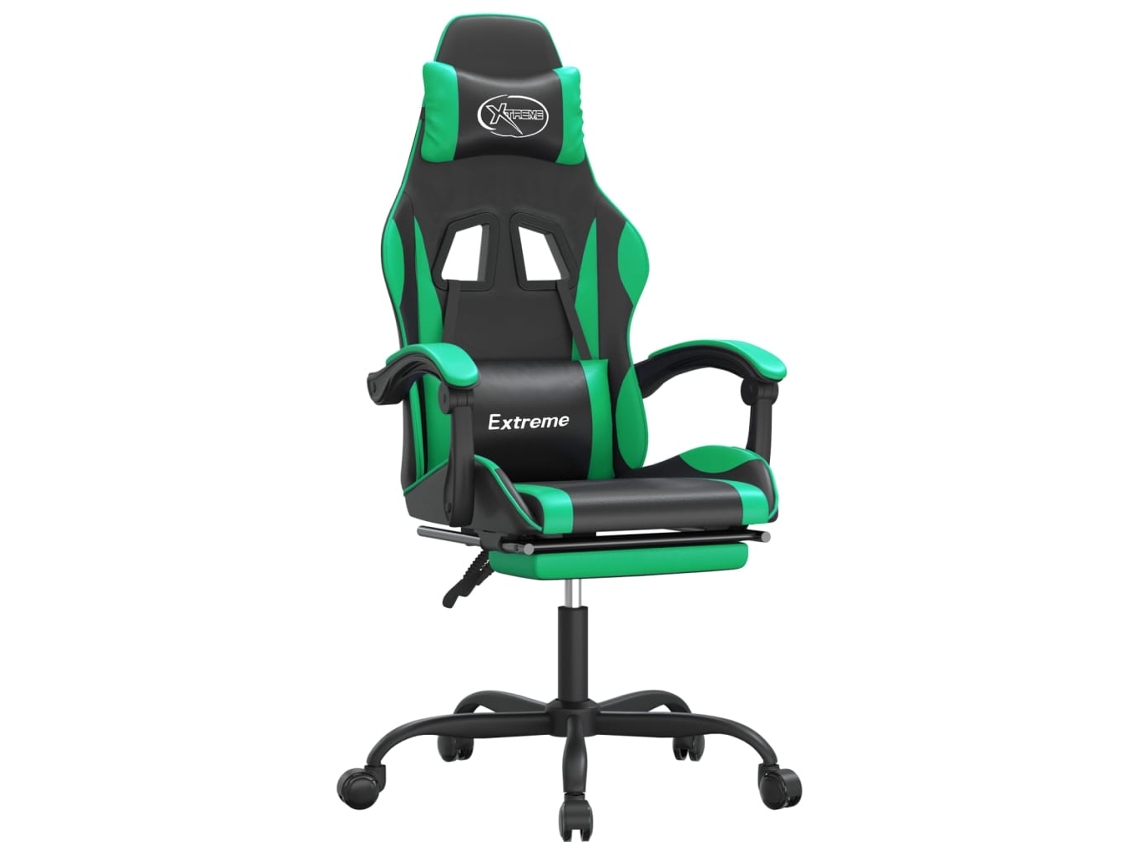 Cadeira de gaming VIDAXL Verde Couro Artificial