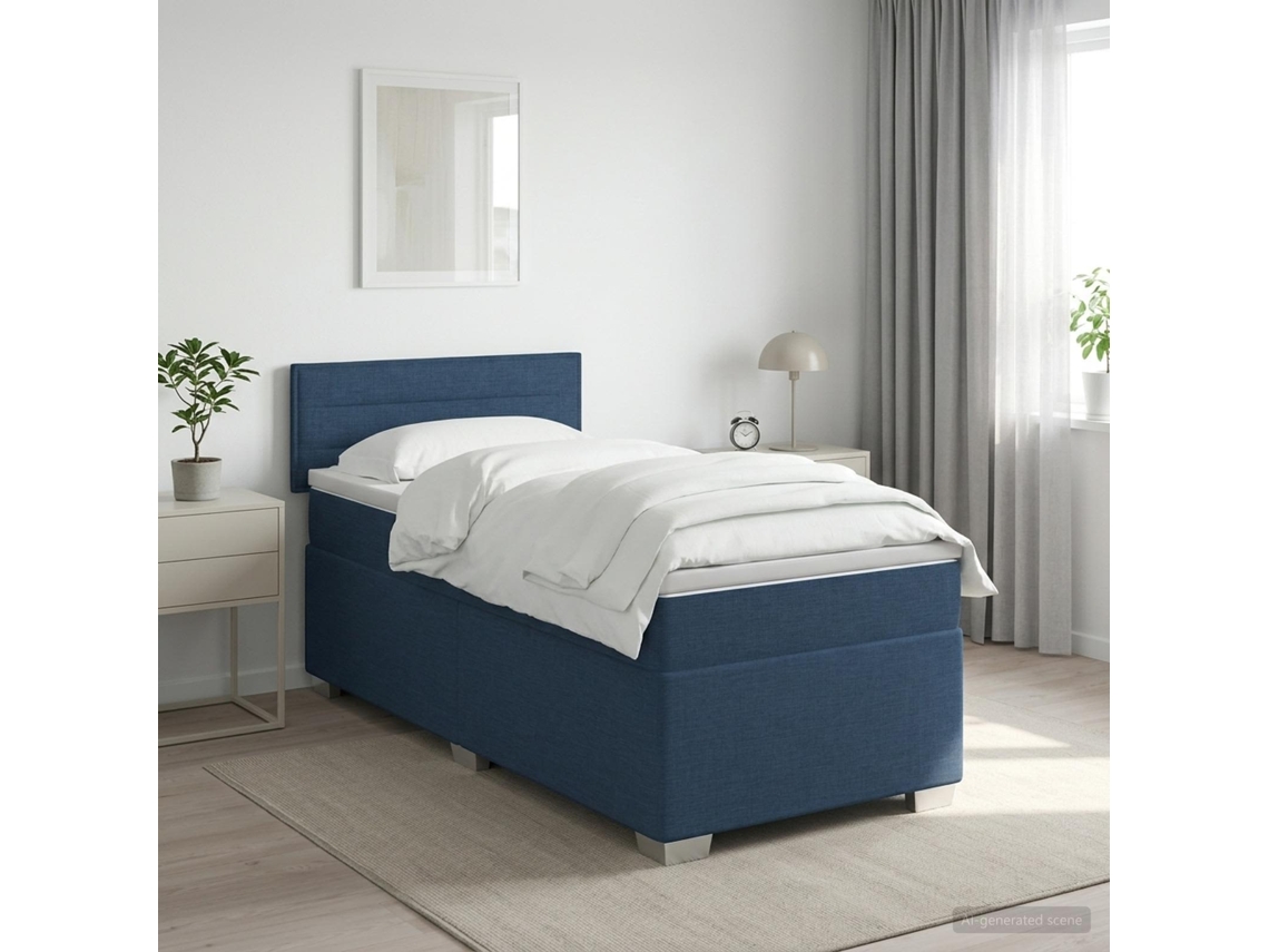 Vidaxl Cama Box Spring Com Colchão E Led Marrom Escuro 90 X 200 Cm