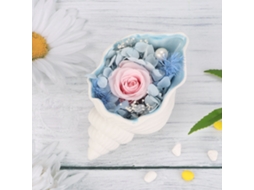 Presente Pérola de Concha com Rosa Eterna Artesanal