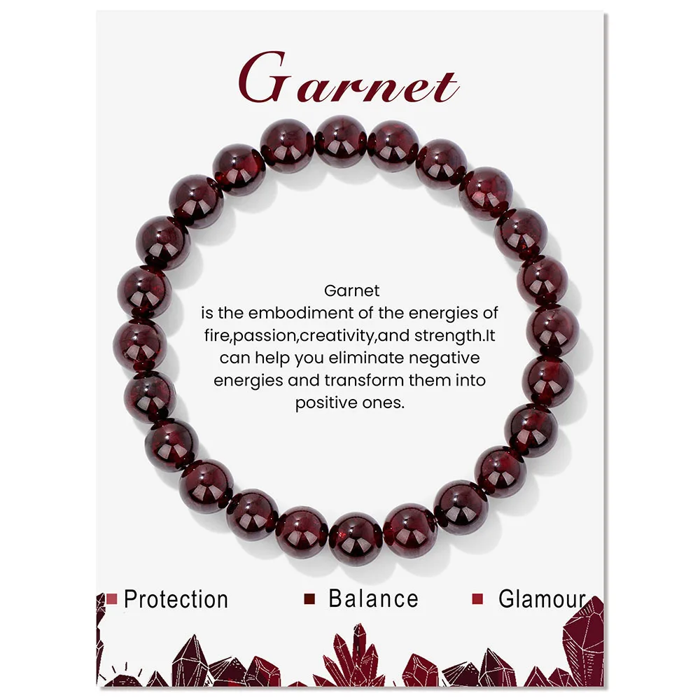 Pulseira de Hematita Magnética Natural , Joia para Meditação Dos Chakras MDUG (granada 23cm)