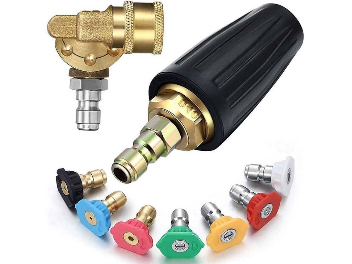 2026 kit de Acessórios para Limpadora de Pressão, Bico Turbo Giratório 4000psi, Conector Rápido 1/4 Polegada Negro