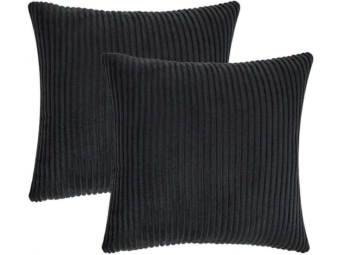 Conjunto De Capas Decorativas Para Almofadas Pretas, 20x20 Polegadas