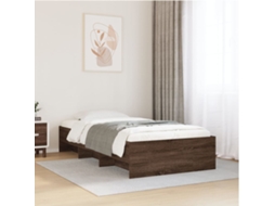 Vidaxl Estrutura Cama S/ Colchão Derivados Madeira Carvalho Castanho