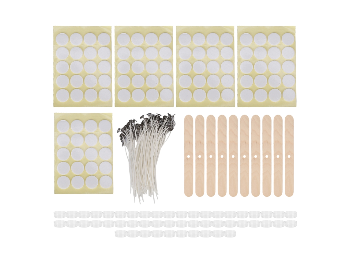 Laxiscreed 100 Pavios Velas De 15cm Com Adesivos Para Base Plástica