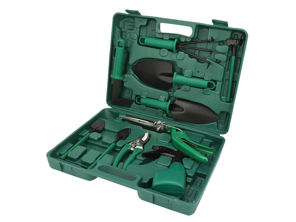 Laxiscreed Kit De Jardinagem Multifuncional Com Pá, Ancinho E Estojo De Plástico Para Cuidados No Jardim