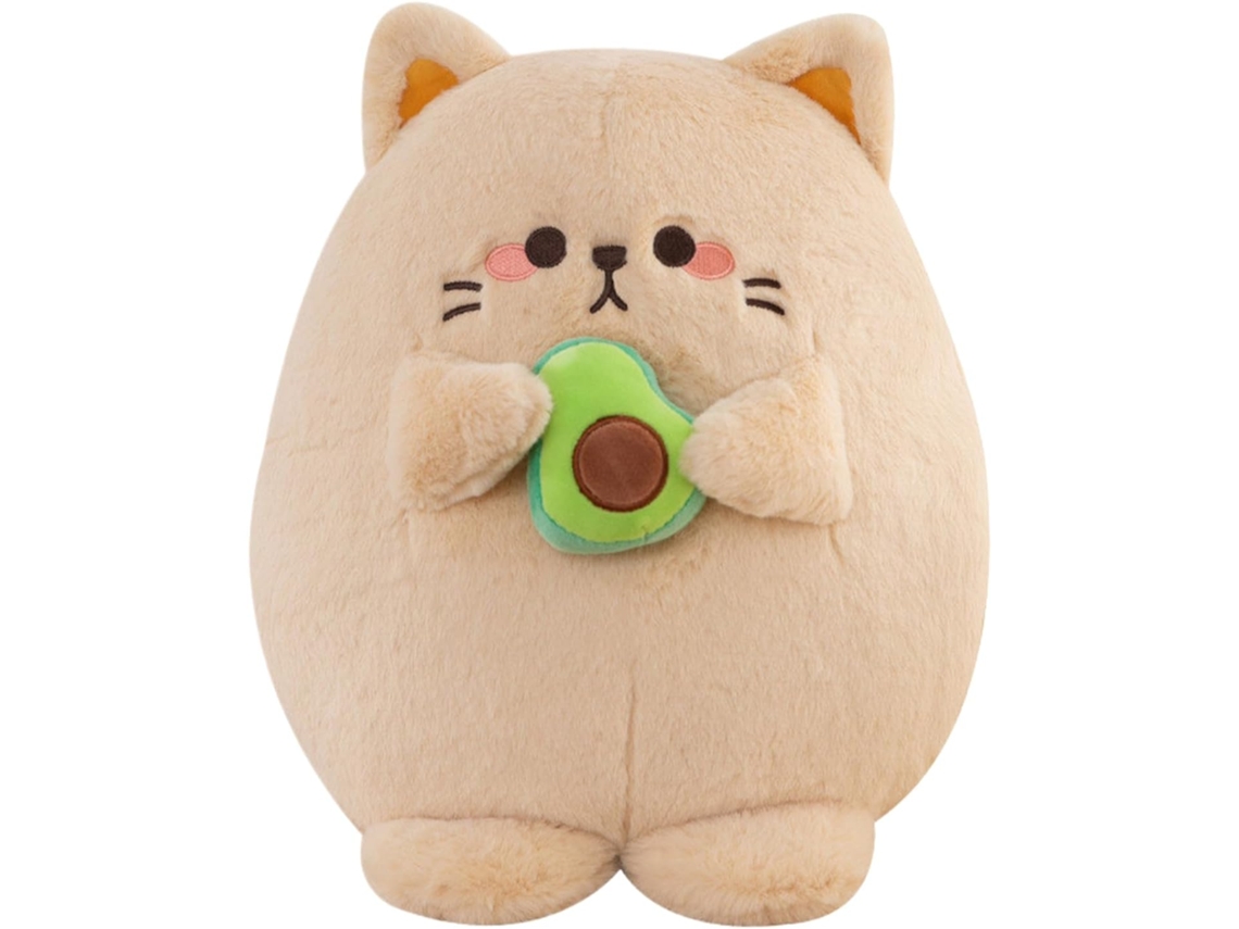 Pelúcia Macio Cat, Brinquedo Fofinho, 35 Cm Segurando Um Abacate
