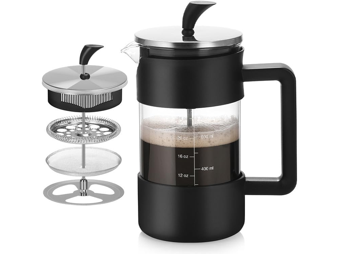 Cafeteira Francesa Moderna De 1 Litro (34 Oz), Com Tampa Vidro Resistente Ao Calor E Bico Antigotejamento, Perfeita Para Casa, Escritório Pr
